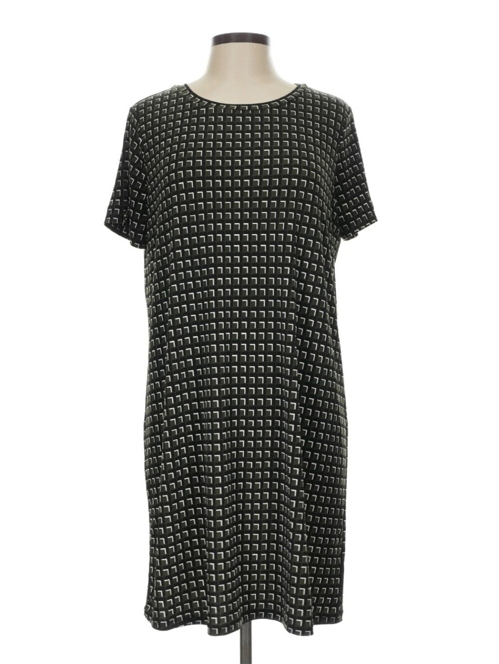 Michael Kors Black and White Geometric Midi Dress